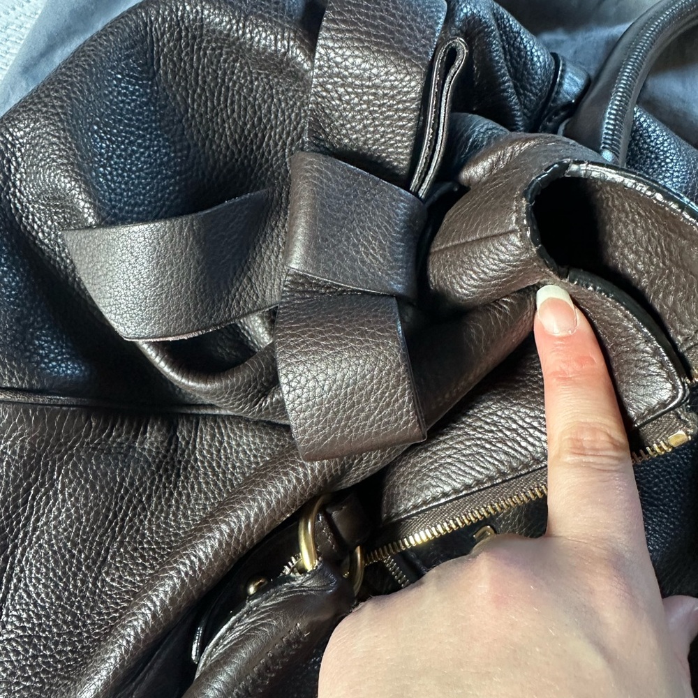 Miu Miu Brown Leather Bag with Gold Accents - Picture 5 of 16